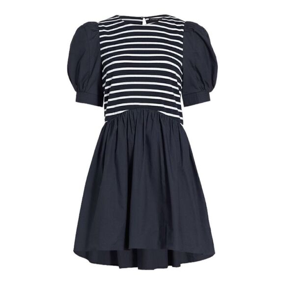 English Factory Navy Blue and White Striped Minidress Size Small - Picture 3 of 8